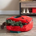 thumbnail image 2 of Sac de Rangement pour Couronne de Mode, Sac de Rangement Portable Anti-Salissures pour Guirlande de Noël pour Extérieur (Rouge, 60 x 18cm), 2 of 5