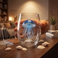 thumbnail image 4 of Artisanal Blue Ringed Octopus Glassware, 2D Octopuses Stemless Wine Glasses, Handcrafted Marine Animal Bar Glass, Coastal Home Decor Gift for Ocean Lovers, 4 of 7