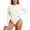 White, variant on Women's Casual Long Sleeve Stretchy Bodysuit Romper Jumpsuit For Everyday Wear Comfortable Basic Layering Outfit