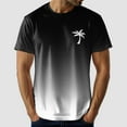 thumbnail image 5 of Lycaql Short Sleeve Shirts for Men Gradient Print Vacation Top T Shirt Men's Casual Crew Neck Male Summer Beach Gradient Print T Shirt Blouse Short Sleeve O Neck Tops T Shirt(Black,XL), 5 of 6