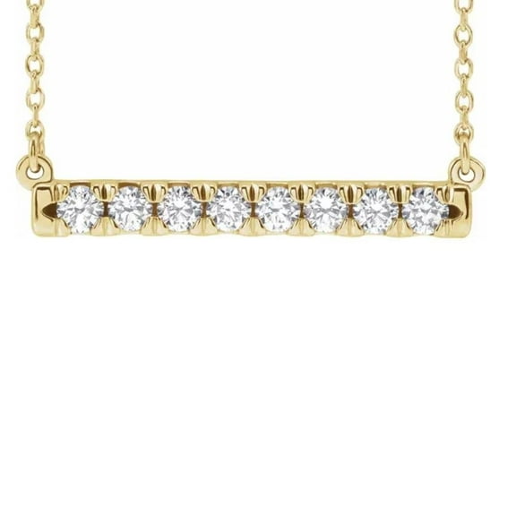 Pompeii 1/2Ct Bar Diamond Pendant Necklace in 14k White or Yellow Gold Lab Grown (G,VS)