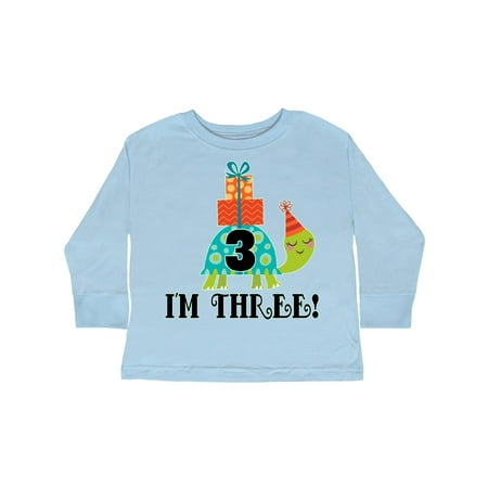 

Inktastic 3rd Birthday Outfit Turtle 3 Year Old Gift Toddler Boy or Toddler Girl Long Sleeve T-Shirt