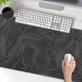 thumbnail image 6 of Topographic Map Large Mouse Pad XXL Black Lines Contour Geographic Extended Large Desk Mat Big Desk Pad 90X40 CM Non-Slip Rubber Base Stitched Edge Long Mousepad,35.4 x 15.7 Inch, 6 of 6