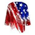 thumbnail image 4 of SELONE 3/4 Sleeve Shirts for Women Three-Quarter Sleeve Tops Blouses Regular Fit T Shirts Pullover Tees Tops Usa Flag Print T-Shirts Crew Neck Tops Casual Blouses Button Down T Shirts Blue XL, 4 of 5