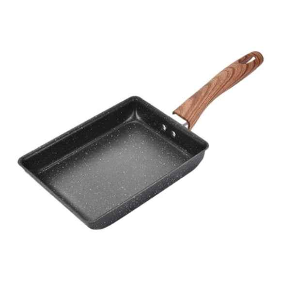 Sartén para tortilla japonesa Tamagoyaki, sartén para huevos, utensilio de cocina con mango ergonómico Pan19x15cmwoodhandle