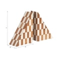 thumbnail image 4 of Decorative Travertine Triangle Bookends - Stylish Book Accessories for Home Library and Table Accents - Modern Elegant Book Ends for Bookshelf, Office, or Desk Decoration - Set of 2, 7", Ivory & Tan, 4 of 11