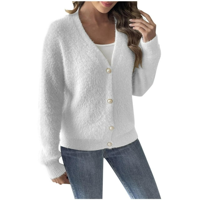 Lovzfmll Cardigan Sweaters for Women, Casual Loose Tops Women Fall Clothes Ribbed Early Fall Fashion