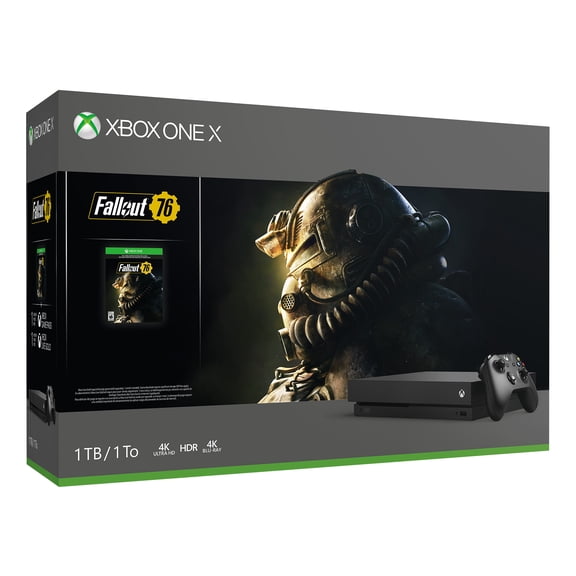 Restored Microsoft Xbox One X 1TB Fallout 76 Bundle, Black, CYV-00146 (Refurbished)