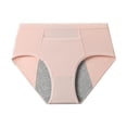 thumbnail image 2 of Leak-Proof High-Waisted Menstrual Underwear for Women, Extended Coverage Period Panties with Cotton Gusset, Comfort Fit Plus Size Underwear for Heavy Flow Days Light pink L, 2 of 3