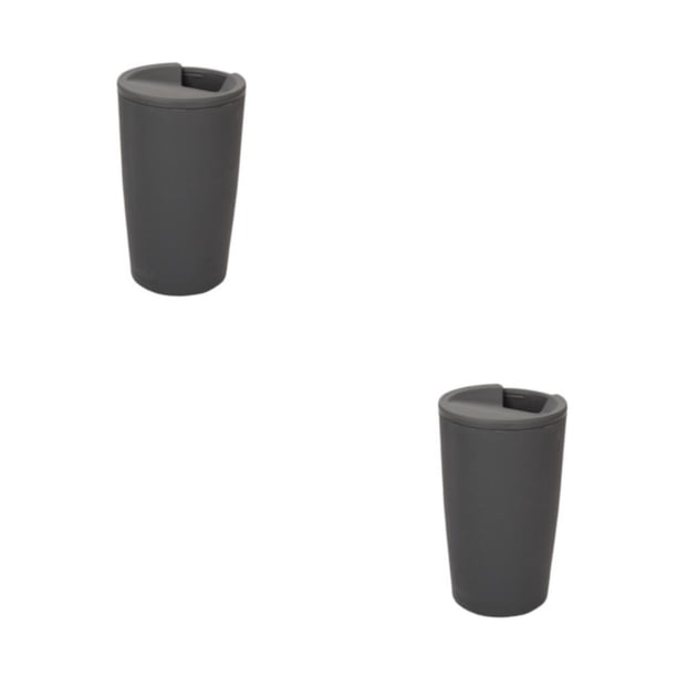 Bearachild Taza de café de trigo, taza de té de la leche de estilo Simple, tazas para el hogar y el coche, vaso de moda para viajes al Gris 2piezas