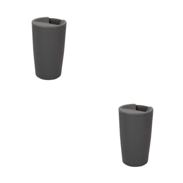 Bearachild Taza de café de trigo, taza de té de la leche de estilo Simple, tazas para el hogar y el coche, vaso de moda para viajes al Gris 2piezas