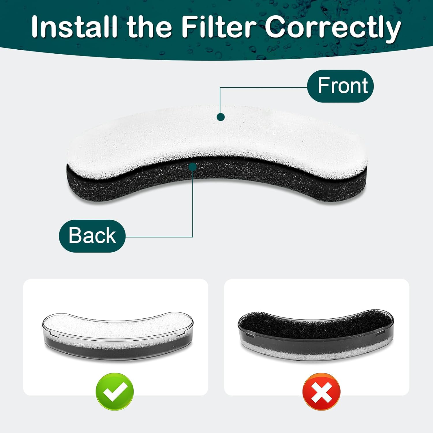 Cat Water Fountain Filter,Cat Fountain Filters for DF10 and DF30 Automatic Pet Water Fountains,Dog Fountain Filters Replacement,Carbon Pet Fountain Filter Replacement