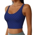 thumbnail image 2 of Vsdgher Navy Blue Print Women Sleeveless Athletic Tank Top Built-in Bra Camisole Sports Vest for Yoga Running Fitness Exercise with Removable Pads, 2 of 8
