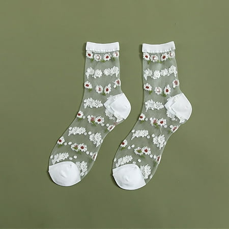 

Socks Clearance Trendy Women Mesh Ladies Breathability Patchwork Thin Socks Women’S Stockings White Free Y11