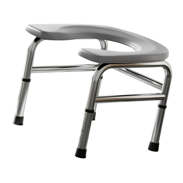 TISHITA Elderly Squat Toilet Seat Strong Bearing Capacity Easy to Wash Commode Stool Grey