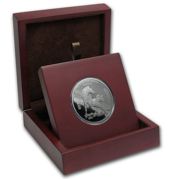 APMEX Wood Gift Box - 2 oz Silver Round SMI (50.8 mm)