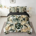 thumbnail image 2 of YST Palm Tree Leaf Bed In A Bag Full Gold Green Hawaii Tropical Botanical Comforter Set 7 Piece Summer Watercolor Plant Nature Bedding Set Palm Leaves Bed Sheets Set With Comforter, 2 of 4