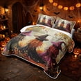 thumbnail image 3 of Erosebridal Happy Halloween Witch Quilt King, Boho Autumn Woodland King Coverlet Set for Boys Girls, Lavender Rust Gold, 3-Piece 1 Bedspread and 2 Pillowcases, 3 of 7