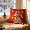 thumbnail image 4 of FastXmas Valentine's Day Short Plush Pillow Cover Ornament,18 x 18In Easter Bunny Pillowcase Printed Pattern Pillow Case,Square Cushion Case for Sofa,Home,Bedroom,Holiday Easter Valentine's Day Decor, 4 of 6