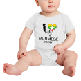 thumbnail image 2 of I Heart My Burmese Daddy Myanmar Love Flag Newborn Clothes Outfits (White, 6-12 Months), 2 of 5