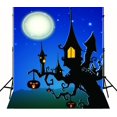 thumbnail image 1 of EREHome Ensemble de Fête d'Halloween en Tissu Polyester 5x7ft Lumières de Citrouille Fond de Photographie pour Enfants, 1 of 2