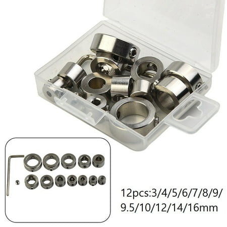 

Ruibeauty Drill Stop Collar Set - 3mm-16mm Drilling Bit Depth Stopper Ring - Woodworking