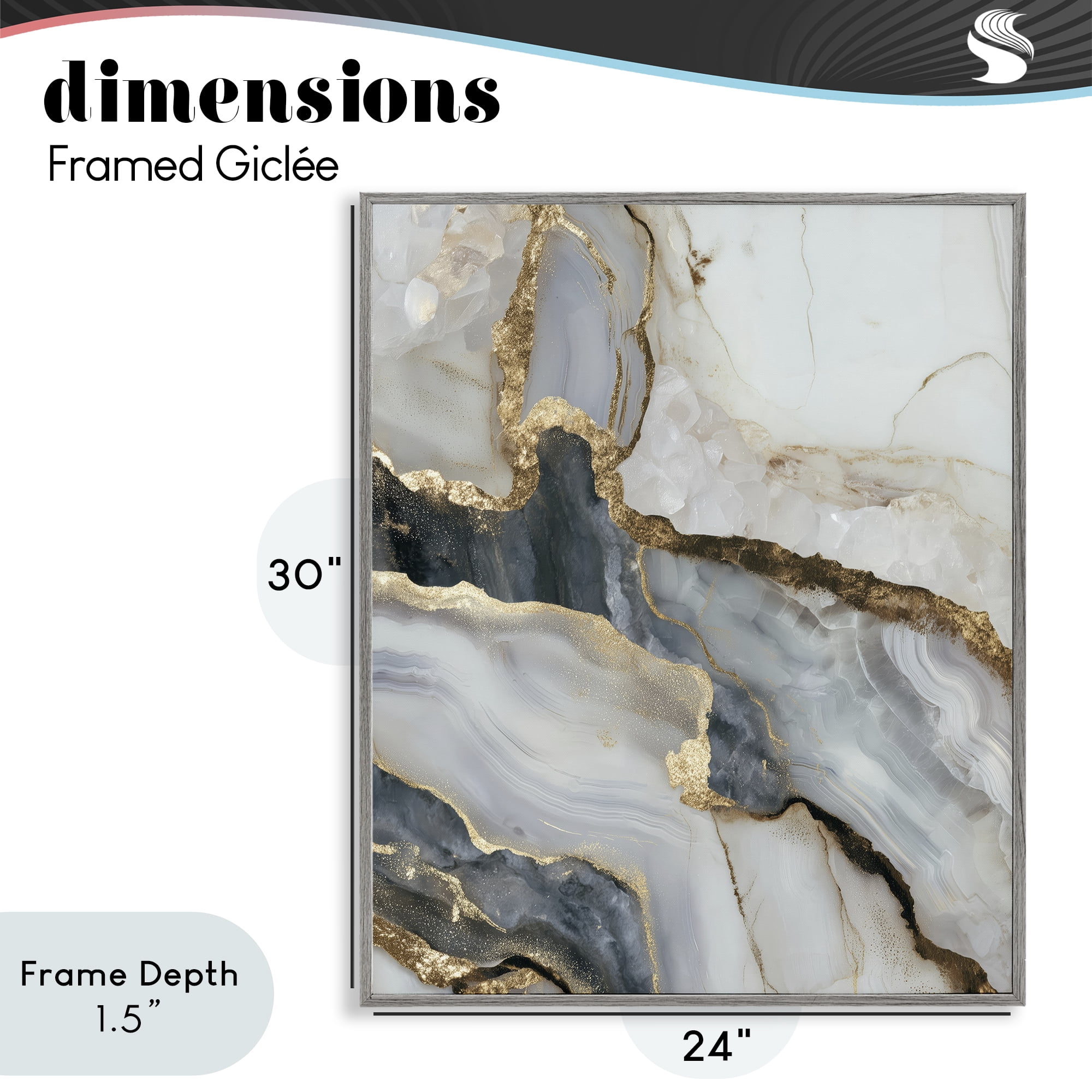 Stupell Industries Elegant Touch of Gold Gray Framed Giclee Art, design by Svetlana Aleynikova