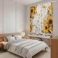 thumbnail image 3 of Farmhouse Sunflower Kitchen Curtains 63 Inch Length, Vintage Daisy Butterflies Rustic Burlap Tiers Curtains for Living Room Berdoom, Light Filtering Drapes Window Treatment 2 Panels 42"Wx63"L, 3 of 8