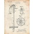 thumbnail image 2 of Borders, Cole 25x32 Black Ornate Wood Framed with Double Matting Museum Art Print Titled - PP270-Vintage Parchment Vintage Ski Pole Patent Poster, 2 of 4