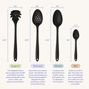 GIR Get It Right Silicone Spaghetti Spoon, Nonstick Safe Heat-Resistant Silicone Kitchen Tool for Cooking, Straining and Serving, 13 in, Studio White