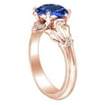 thumbnail image 2 of AFFY 2.05 Carat Round Shape Simulated Blue Sapphire & Natural Diamond Engagement Ring 14K Solid Rose Gold Ring Size-5.5, 2 of 2