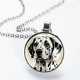 thumbnail image 2 of Spotted Dog Elegant Glass Circular Pendant Necklace - Stunning Jewelry Piece, 2 of 5