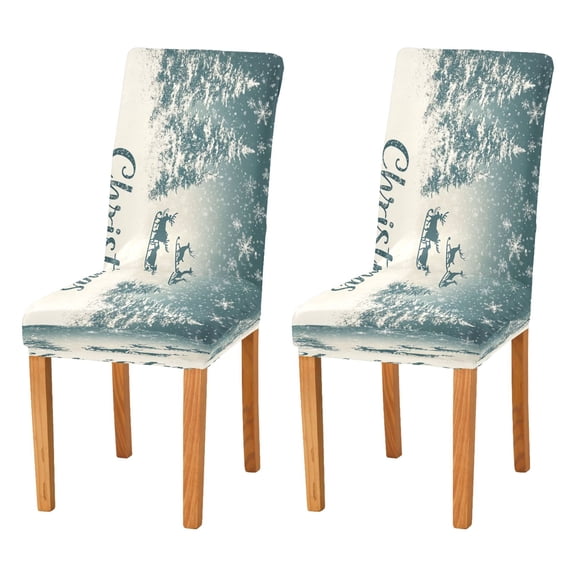 BZSMCE Chairs Slipcovers Dining Chair Covers Snowflakes Reindeer Creative Pattern
