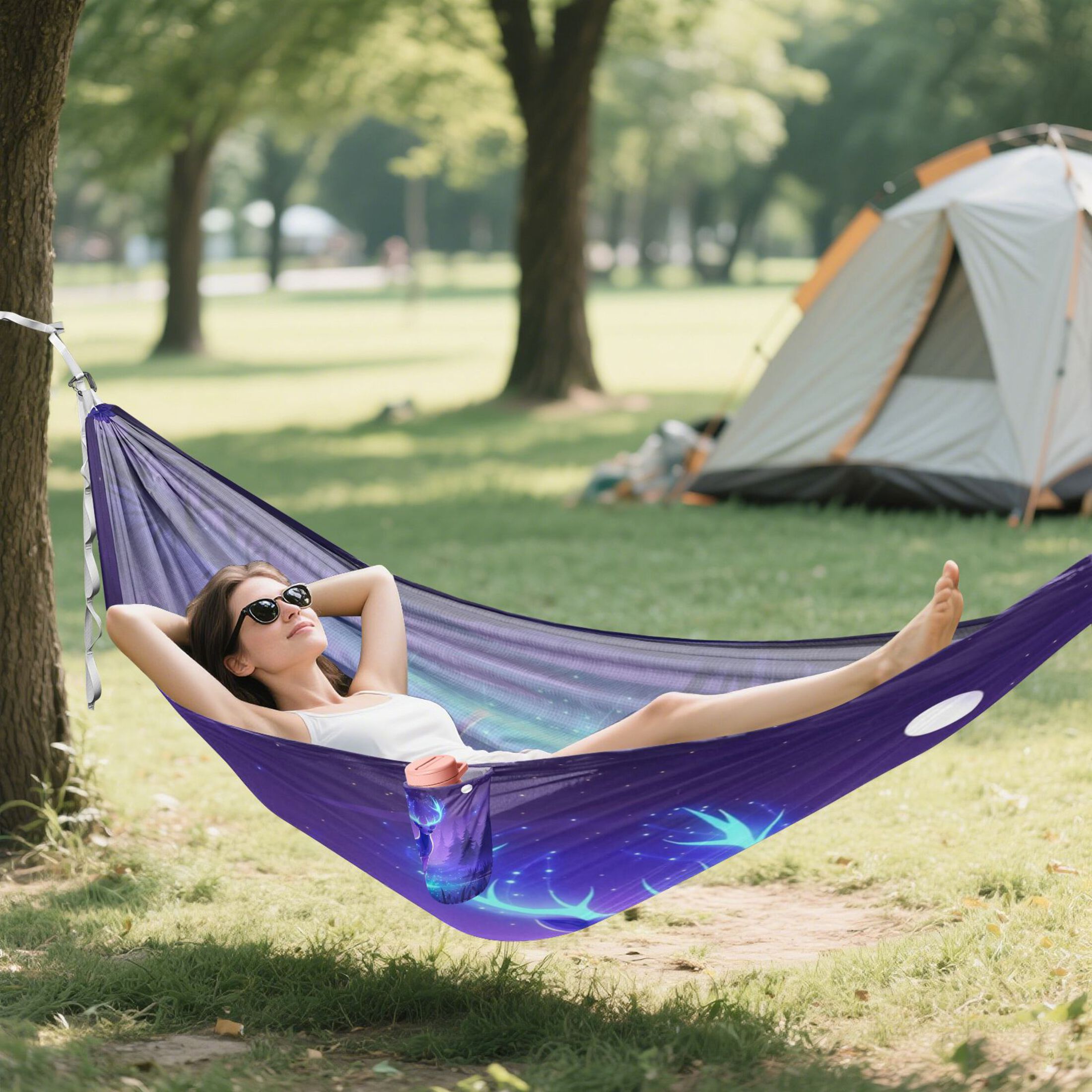 Hammock Camping Hammock Nylon Portable Hammock Travel Camping Hammock Purple Deer