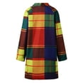 thumbnail image 4 of Women's Jacket Rainbow Plaid Wool Coat Fashion Long Sleeve One Button With Pocket Fall Jacket, 4 of 5