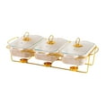thumbnail image 1 of Siruishop Chafing Dish for Buffet Serving Dish with Rack Buffet Server Luxury Rectangular White, 1 of 8