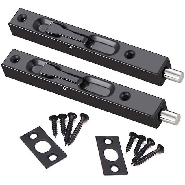 Cerradura de perno deslizante oculta de 6 pulgadas de 2 piezas para puertas francesas, puertas compuestas, madera