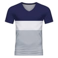 thumbnail image 2 of fvwitlyh Plain T Shirts Men Men's V-Neck T-Shirts Navy Large, 2 of 5