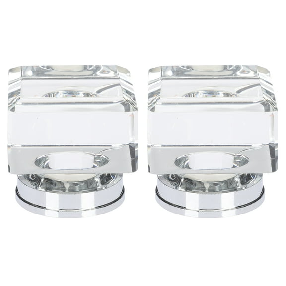 HERFIER Clear Glass Handle Round Cabinet Knobs for Kitchen Wardrobe