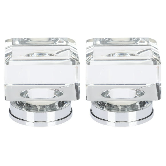 2 pomos cuadrados de cristal transparente para cajones, cómodas y armarios.