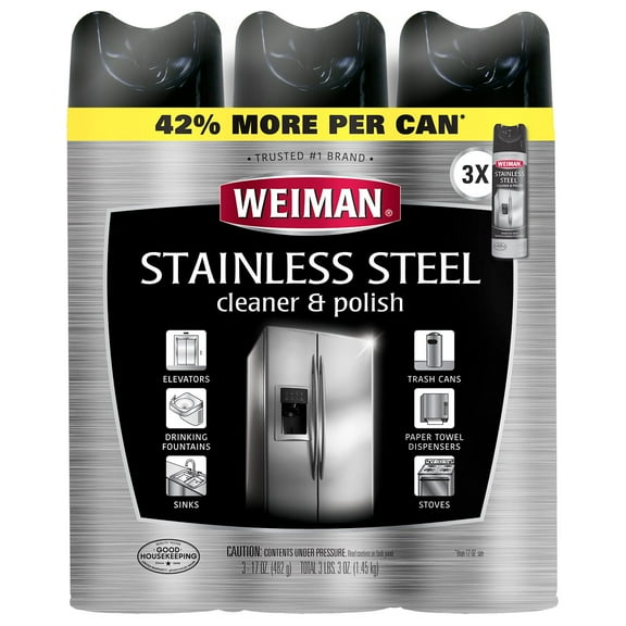 Stainless Steel Kitchen and Home Appliance Cleaner & Polish, 17 oz., 3 pk.