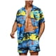 thumbnail image 3 of Conjuntos de camisas para hombre, estampado 3D, retazos, solapa, camisa informal de manga corta, pantalones cortos de playa de gran tamaño, ropa de calle de verano, trajes hawaianos, 3 of 5