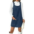 thumbnail image 3 of Sleeveless A-line Denim Dress Women Casual Loose Jean Dress with Pocket, 3 of 7