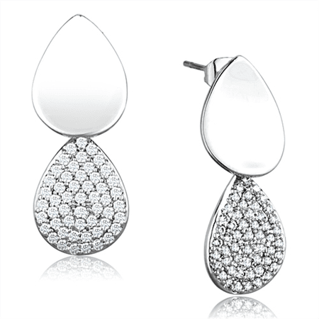 Women s Brass CZ Clear 4.30(g) Dangle & Drop Earrings
