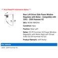 thumbnail image 2 of Rear Left Driver Side Power Window Regulator with Motor - Compatible with 2003 - 2009 Hummer H2 2004 2005 2006 2007 2008, 2 of 2