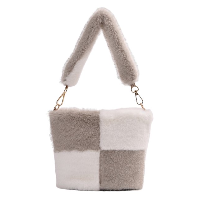 Bolso Peludo para Niña Informal Diario Femenino Con Color A La Mujer