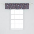 thumbnail image 2 of Rain Window Valance, Illustration of Colorful Drops and Art Ornamental Diagonal Umbrellas, Curtain Valance for Kitchen Bedroom Decor with Rod Pocket, 54" X 12", Dark Indigo Multicolor, by Ambesonne, 2 of 2