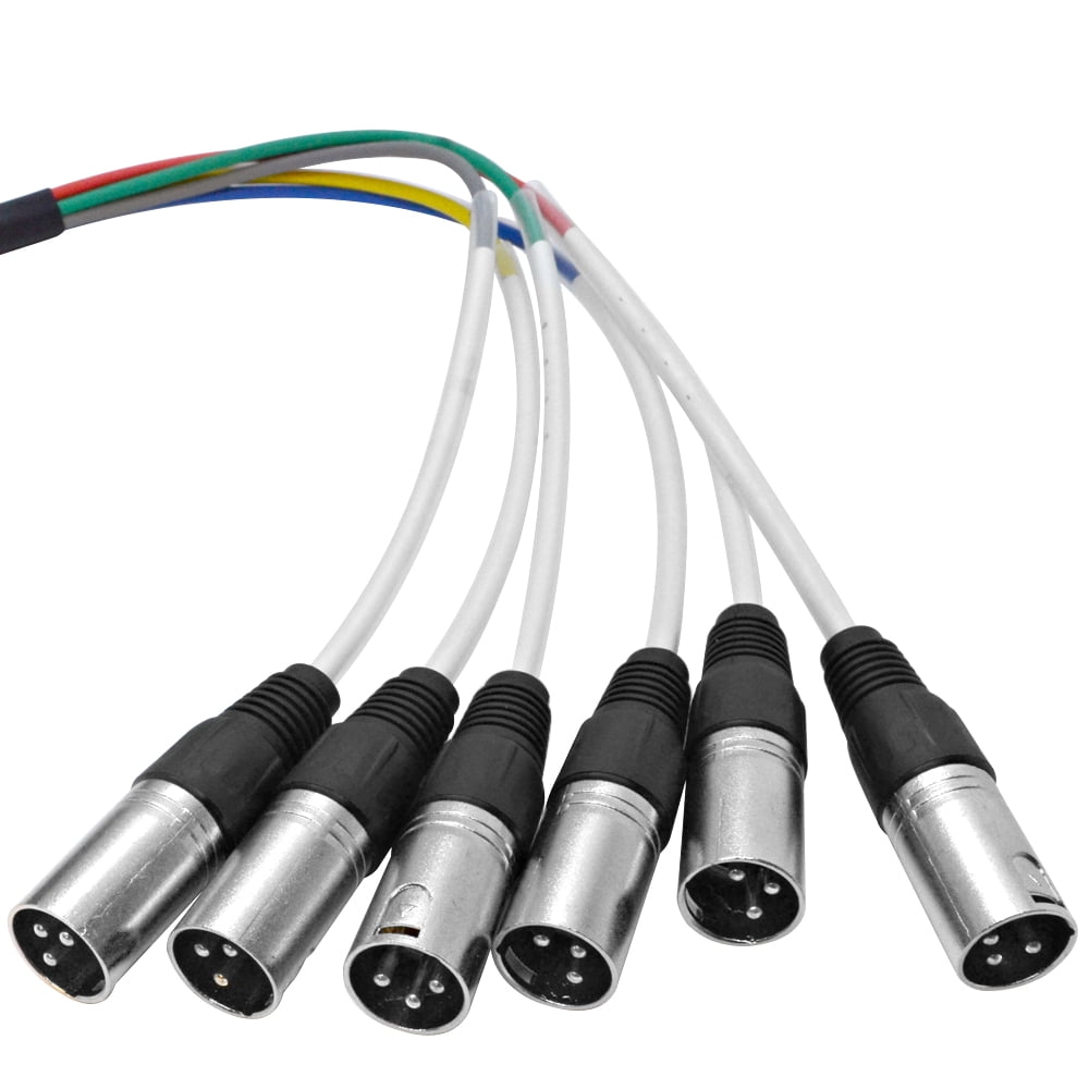 Seismic Audio  - 6 Channel XLR Colored Snake Cable 6 Feet - NEW - Pro Audio - SARLX-6x6