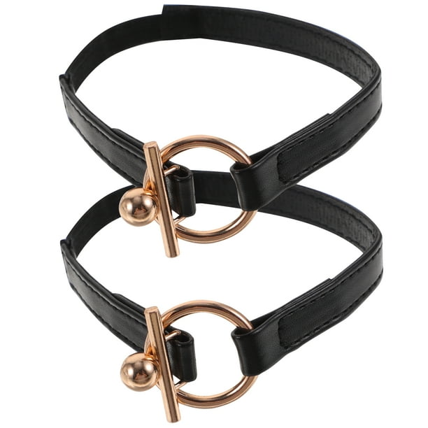 BRIGHTFUFU 1 par de correas para zapatos de tacón alto, cordones de cuero, bandas elásticas, correas para tacones altos