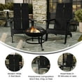 Merrick Lane 3 Piece Outdoor Set with 2 Black Modern Adirondack Chairs